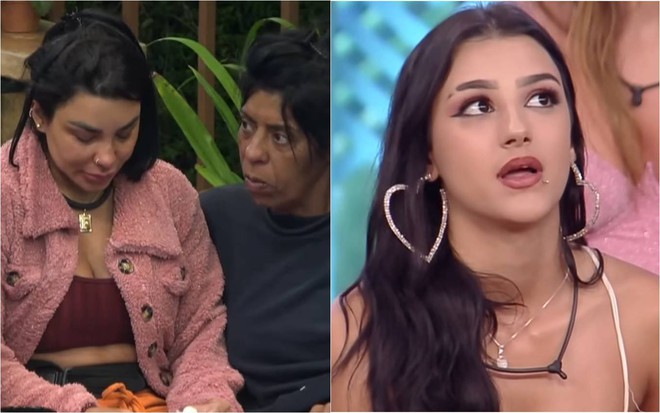 Fotos de Jenny Miranda sendo consolada por Márcia Fu e Bia Miranda