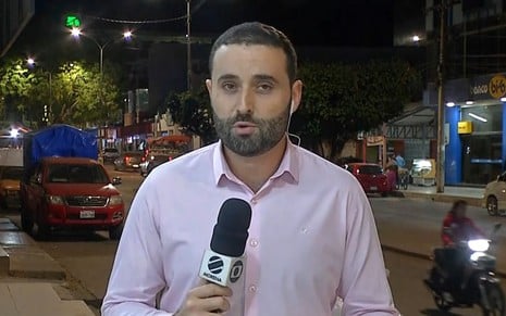 Lucas Lélis em entrada ao vivo no Jornal Nacional