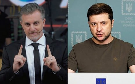 Na montagem: Luciano Huck (à esquerda) e Volodymyr Zelensky (à direita)