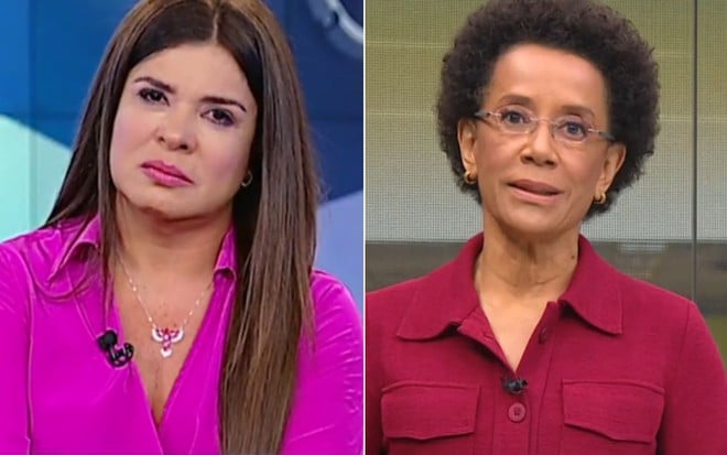 Montagem com Mara Maravilha à esquerda e Zileide Silva à esquerda