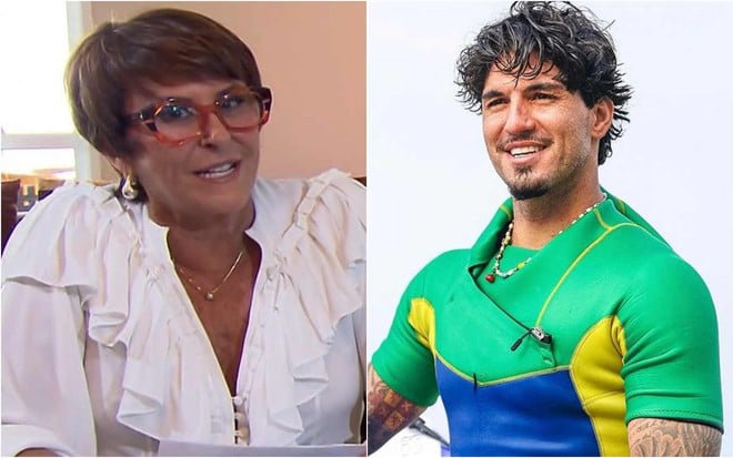 Montagem de fotos de Marcia Sensitiva e Gabriel Medina