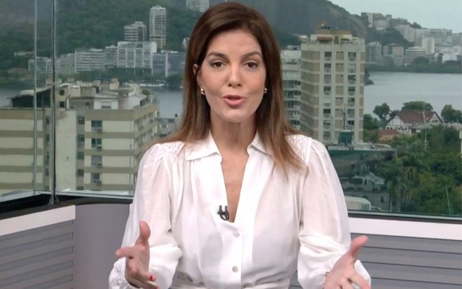 Mariana Gross na edição de 14 de fevereiro de 2024 do RJ1, na Globo