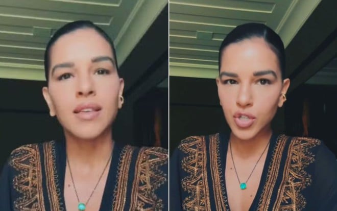 Montagem com fotos de Mariana Rios em sua rede social