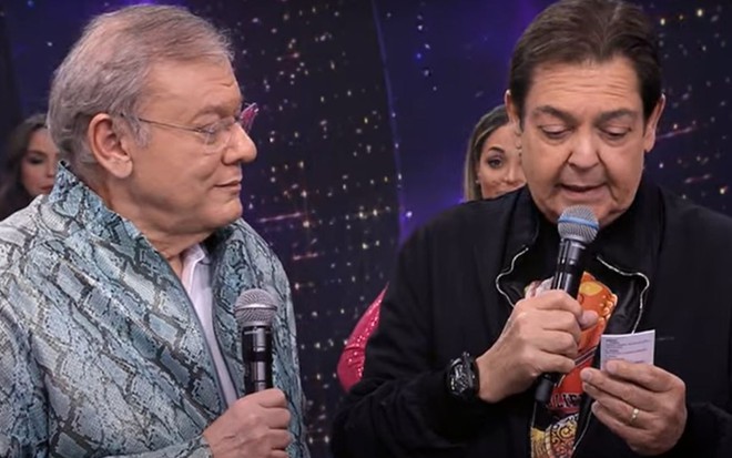 Milton Neves e Fausto Silva no Faustão na Band
