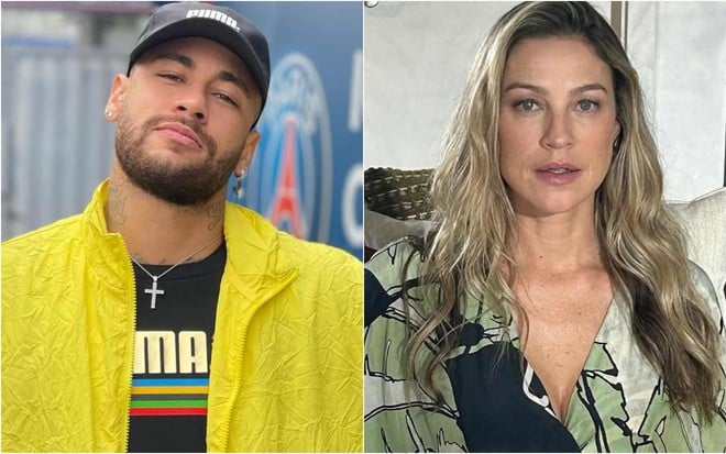 Montagem de fotos de Neymar Jr. e Luana Piovani