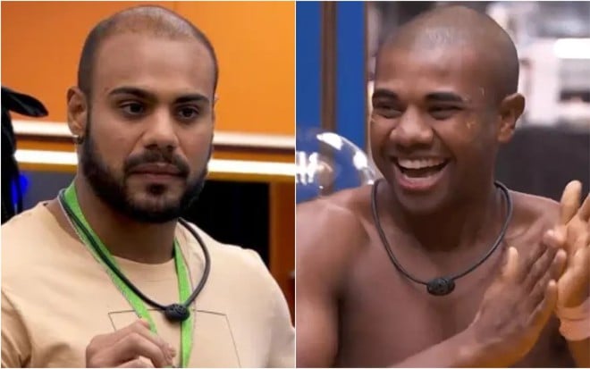 Montagem com fotos de Marcus Vinícius e Davi Brito no BBB 24