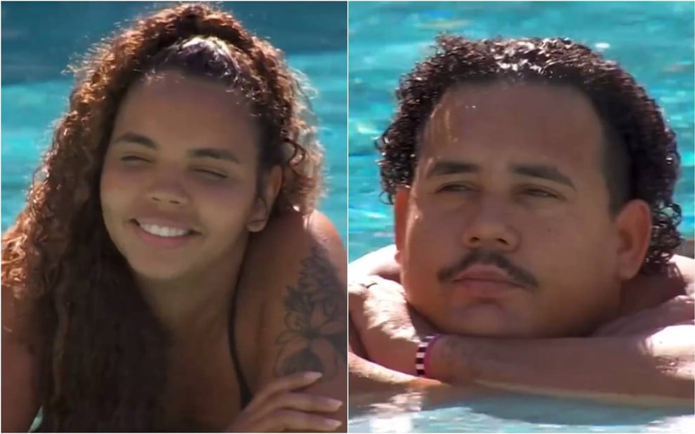 Montagem de fotos de Giovanna Pitel e Lucas Henrique no BBB 24