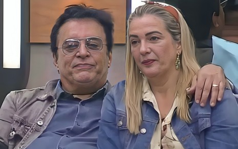 Nahim e Andreia de Andrade têm expressões contrariadas no Power Couple 6