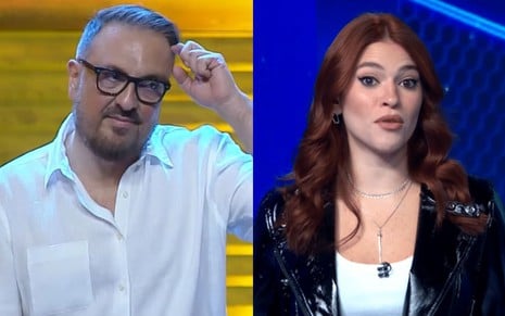 Na montagem estão Rodrigo Carelli (à esquerda) e Ana Clara Lima (à direita)