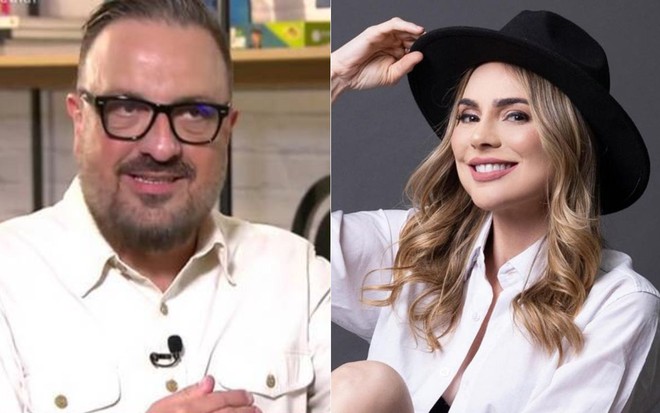Montagem com foto de Rodrigo Carelli e Rachel Sheherazade