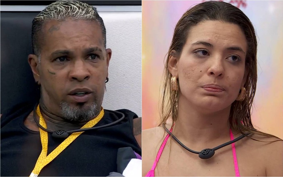 Montagem de fotos de Rodriguinho e Beatriz Reis no BBB 24