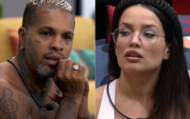 Montagem com imagens de Rodriguinho e Juliette no BBB