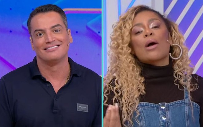 Montagem com fotos de Leo Dias e Cariúcha no Fofocalizando de 26 de março de 2024