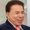 Na montagem estão Silvio Santos (à esquerda); e placa de inauguração de escola com o nome do apresentador (à direita)