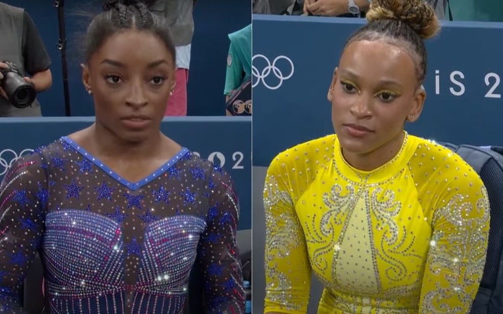 Simone Biles e Rebeca Andrade na final da Olimpíada de Paris