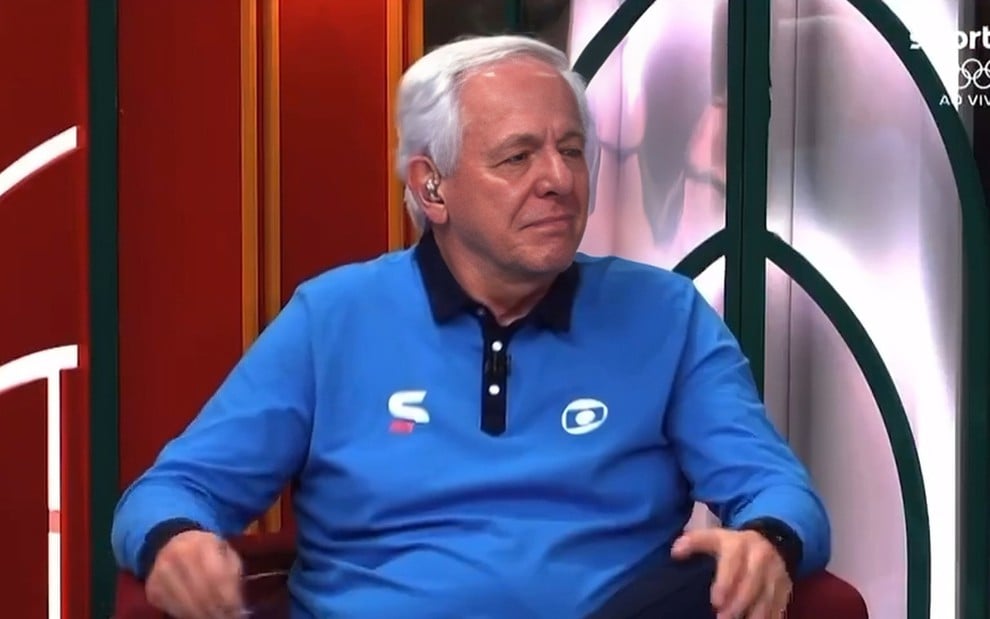 Milton Leite parece segurar o choro no Sportv