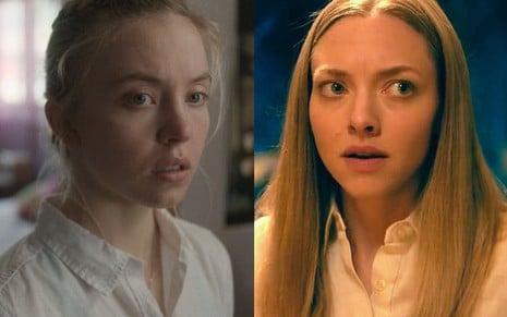 Na montagem estão Sydney Sweeney (à esquerda) e Amanda Seyfried (à direita)