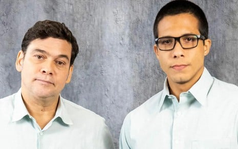 Montagem de fotos de Cláudio Gabriel e Rafael Gualandi; ambos usam camisa social branca