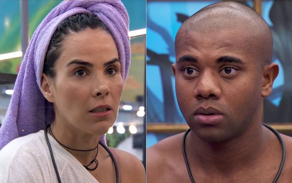 Montagem com foto de Wanessa e Davi no BBB 24