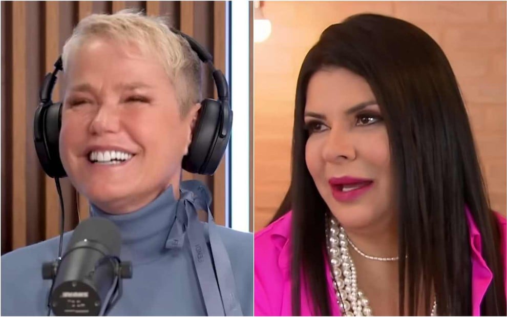 Montagem de fotos de Xuxa Meneghel e Mara Maravilha