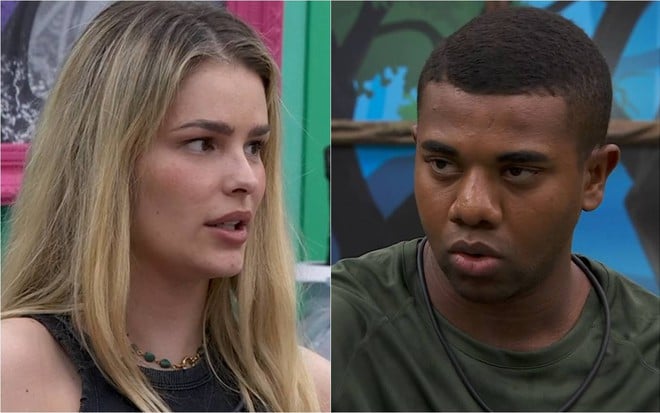 Montagem de fotos de Yasmin Brunet e Davi Brito no BBB 24