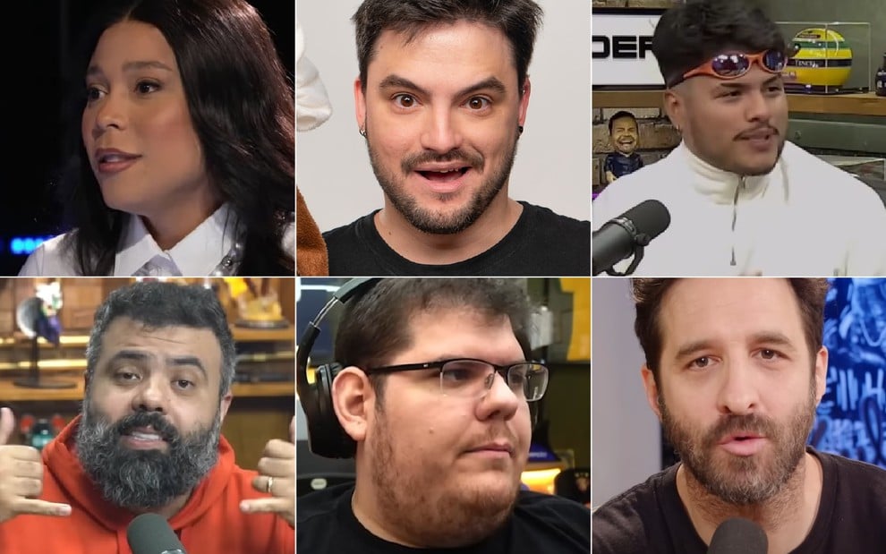 Montagem com vários youtubers brasileiros