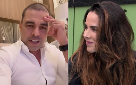 Zezé Di Camargo em vídeo no Instagram e Wanessa durante sua participação no BBB 24, da Globo