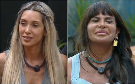 Montagem de fotos de Talira e Gretchen no Power Couple