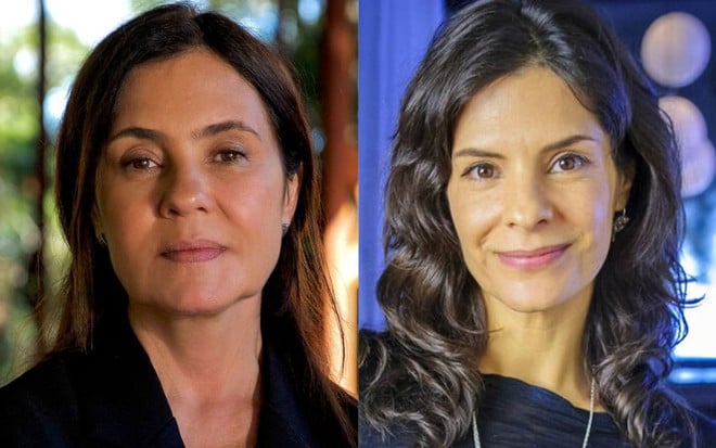 Na montagem estão: Adriana Esteves (à esquerda) e Helena Ranaldi (à direita)