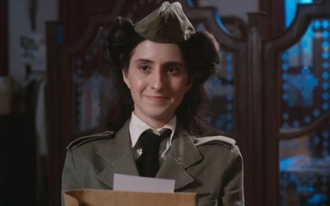 A atriz Carol Romano caracterizada como Mariana em Além da Ilusão