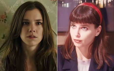 Montagem com Alice Wegmann à esquerda em Justiça 2 e Lidia Brondi como Solange à direita em Vale Tudo