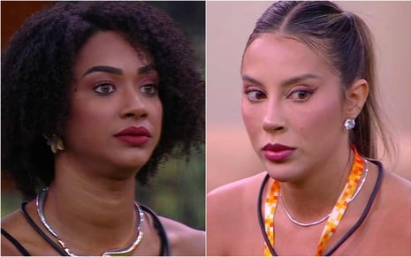 Montagem de fotos de Aline Patriarca e Renata Saldanha durante o BBB 25