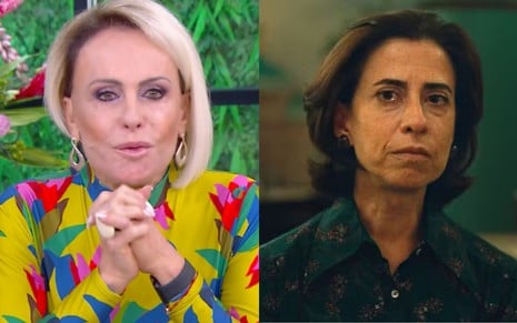 Na montagem: Ana Maria Braga (à esquerda) e Fernanda Torres (à direita)