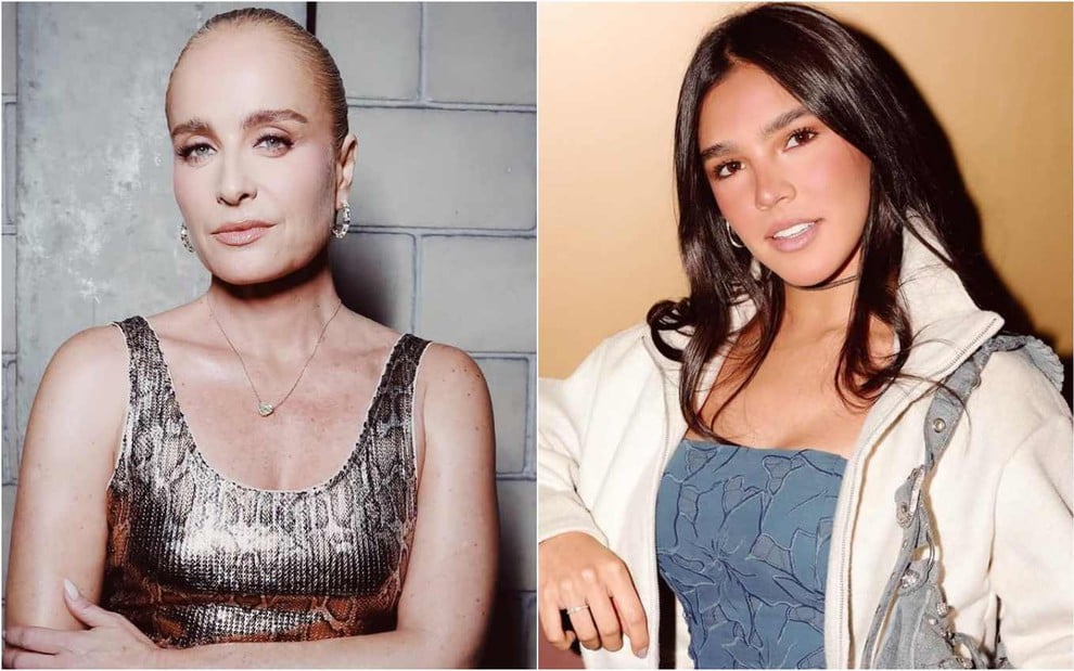 Montagem de fotos de Angélica e Duda Guerra
