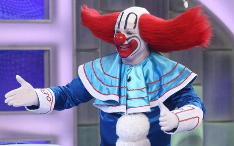 Foto do rosto de Luis Ricardo como Bozo