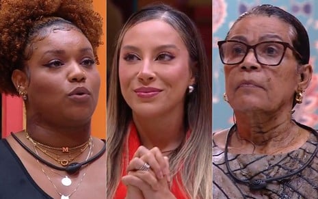 Montagem de Camilla Maia, Renata Saldanha e Vilma Nascimento no BBB 25