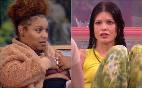 Montagem de fotos de Camilla Maia e Vitória Strada no BBB 25