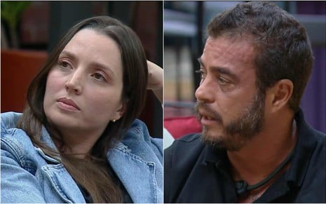 Montagem de fotos de Caroline e Dhomini