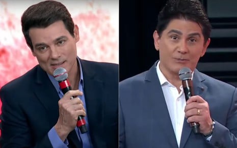 Celso Portiolli e Cesar Filho na coletiva de imprensa do Teleton 2024