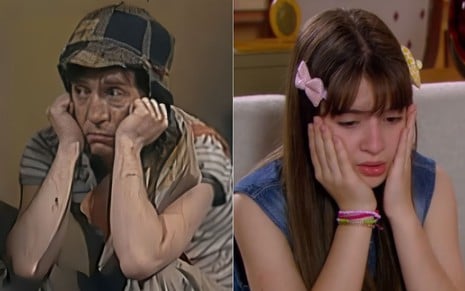 Montagem com Chaves à direita e As Aventuras de Poliana