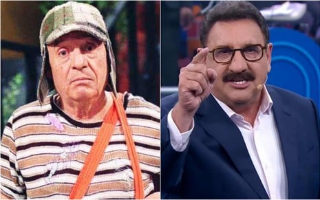 Montagem com Chaves à direita e Ratinho à esquerda