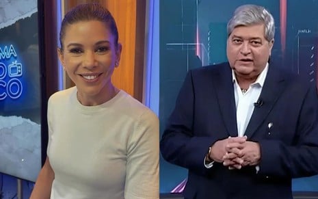 Montagem com Daniela Beyruti e José Luiz Datena