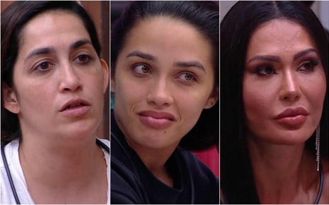 Montagem de fotos de Daniele Hypolito, Eva Pacheco e Gracyanne Barbosa