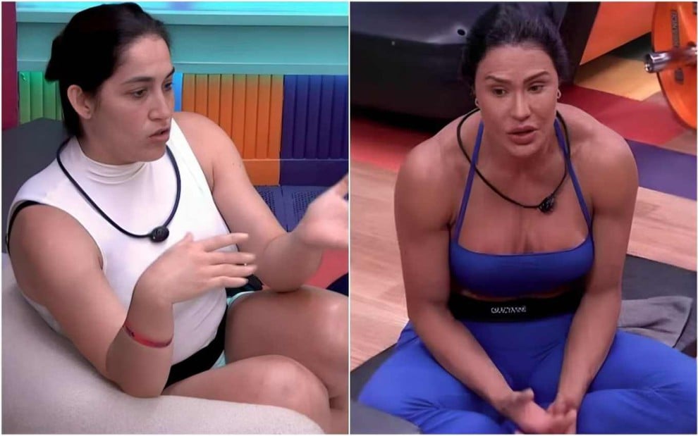 Montagem de fotos de Daniele Hypolito e Gracyanne Barbosa no BBB 25