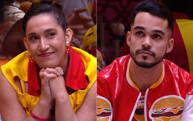 Montagem com Daniele Hypolito e João Pedro Siqueira no BBB 25
