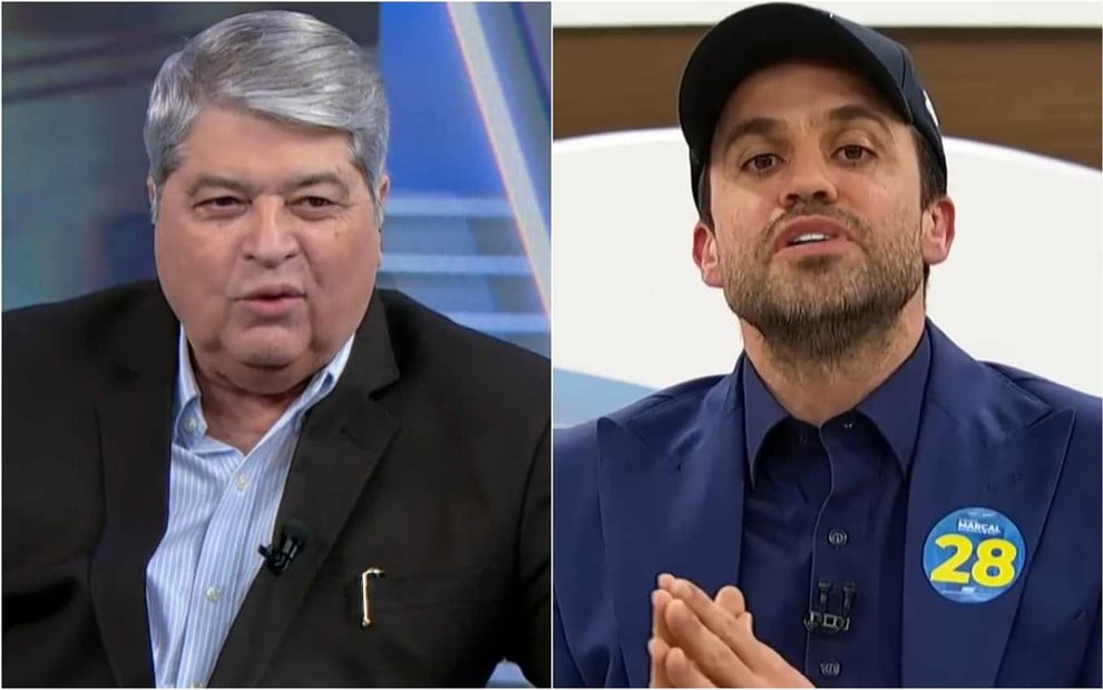 Montagem com fotos de José Luiz Datena e Pablo Marçal