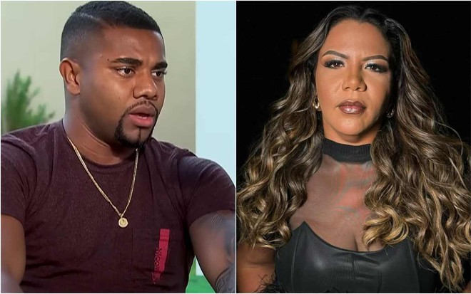 Montagem com fotos de Davi Brito no Domingo Record e de Mani Rego no Instagram
