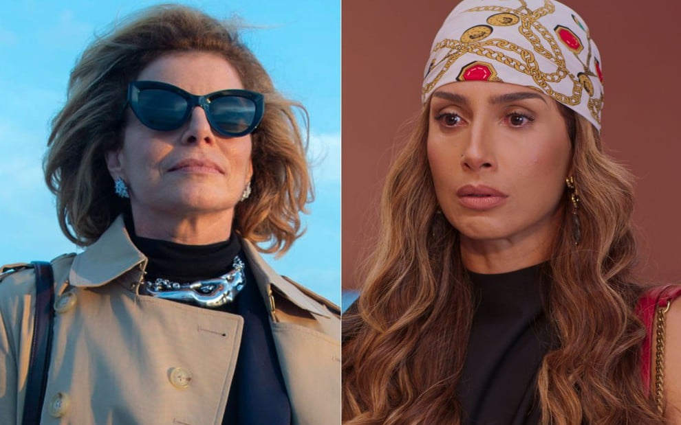 Montagem com fotos de Odete (Deborah Bloch) em Vale Tudo e Lola (Camila Pitanga) em Beleza Fatal