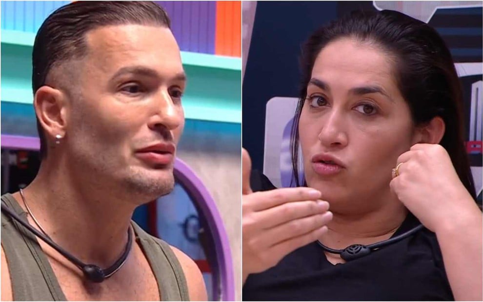 Montagem de fotos de Diego e Daniele Hypolito no BBB 25