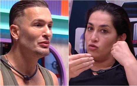 Montagem de fotos de Diego e Daniele Hypolito no BBB 25